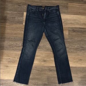 WOMENS MOTHER Dark Blue Jeans